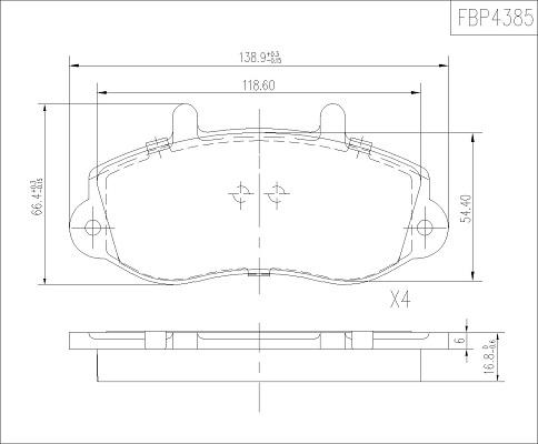 FI.BA FBP4385 - Kit pastiglie freno, Freno a disco autozon.pro