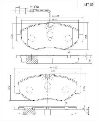 FI.BA FBP4388 - Kit pastiglie freno, Freno a disco autozon.pro