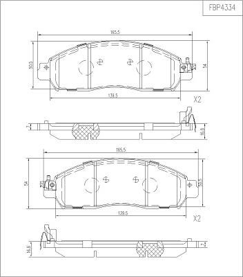 FI.BA FBP4334 - Kit pastiglie freno, Freno a disco autozon.pro