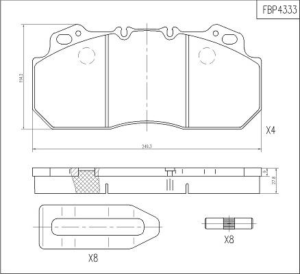 FI.BA FBP4333 - Kit pastiglie freno, Freno a disco autozon.pro