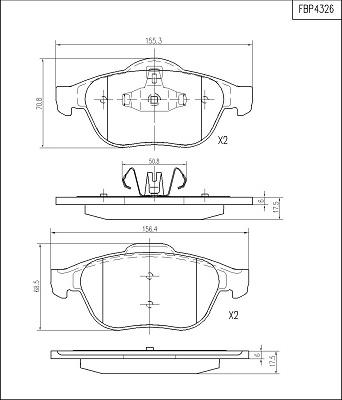 FI.BA FBP4326 - Kit pastiglie freno, Freno a disco autozon.pro