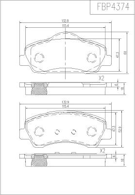 FI.BA FBP4374 - Kit pastiglie freno, Freno a disco autozon.pro