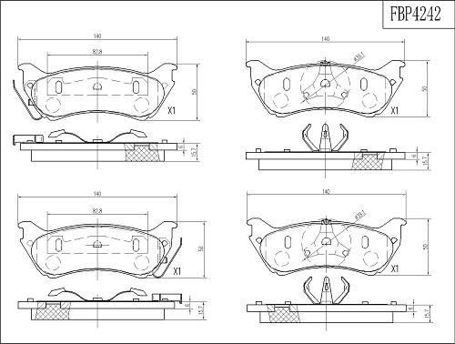 FI.BA FBP4242 - Kit pastiglie freno, Freno a disco autozon.pro