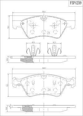 FI.BA FBP4259 - Kit pastiglie freno, Freno a disco autozon.pro