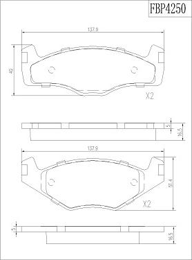 FI.BA FBP4250 - Kit pastiglie freno, Freno a disco autozon.pro