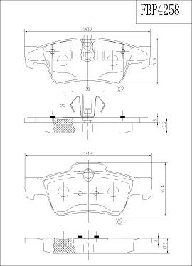 FI.BA FBP4258 - Kit pastiglie freno, Freno a disco autozon.pro