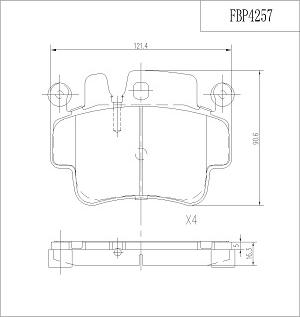 FI.BA FBP4257 - Kit pastiglie freno, Freno a disco autozon.pro