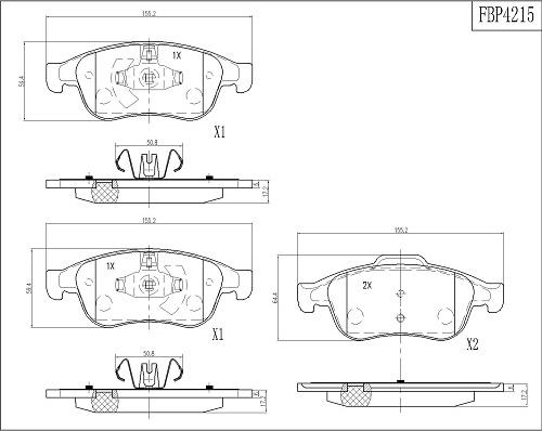 FI.BA FBP4215 - Kit pastiglie freno, Freno a disco autozon.pro