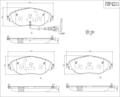 FI.BA FBP4211 - Kit pastiglie freno, Freno a disco autozon.pro