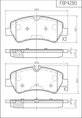 FI.BA FBP4280 - Kit pastiglie freno, Freno a disco autozon.pro