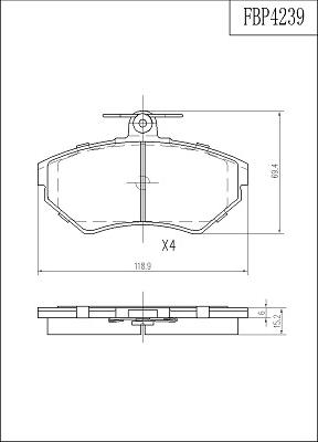 FI.BA FBP4239 - Kit pastiglie freno, Freno a disco autozon.pro