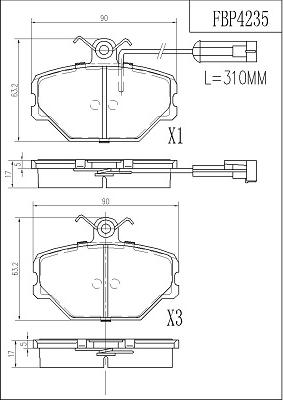 FI.BA FBP4235 - Kit pastiglie freno, Freno a disco autozon.pro