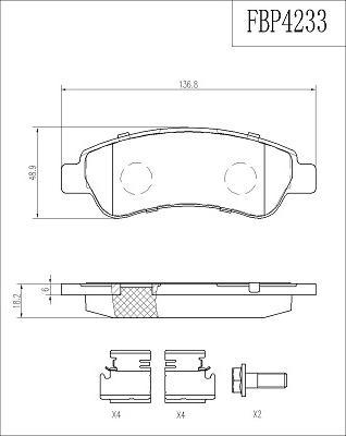 FI.BA FBP4233 - Kit pastiglie freno, Freno a disco autozon.pro