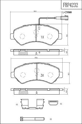 FI.BA FBP4232 - Kit pastiglie freno, Freno a disco autozon.pro