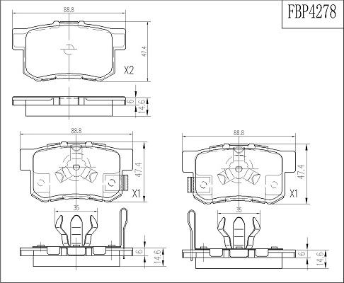 FI.BA FBP4278 - Kit pastiglie freno, Freno a disco autozon.pro