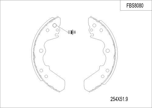 FI.BA FBS8080 - Kit ganasce freno autozon.pro