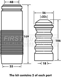 First Line FPK7047 - Kit parapolvere, Ammortizzatore autozon.pro
