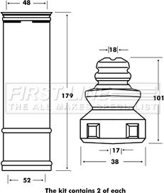 First Line FPK7004 - Kit parapolvere, Ammortizzatore autozon.pro