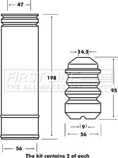 First Line FPK7017 - Kit parapolvere, Ammortizzatore autozon.pro