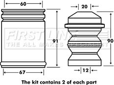 First Line FPK7025 - Kit parapolvere, Ammortizzatore autozon.pro