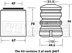 First Line FPK7021 - Kit parapolvere, Ammortizzatore autozon.pro