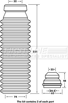 First Line FPK7110 - Kit parapolvere, Ammortizzatore autozon.pro