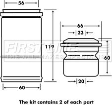 First Line FPK7117 - Kit parapolvere, Ammortizzatore autozon.pro