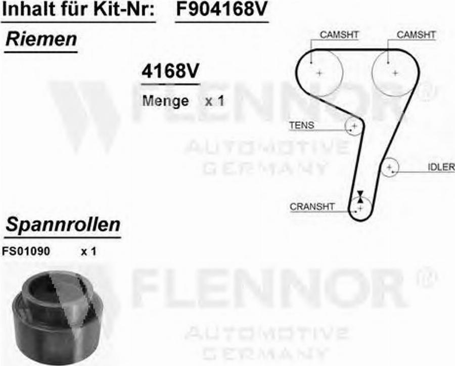 Flennor F904168V - Kit cinghie dentate autozon.pro