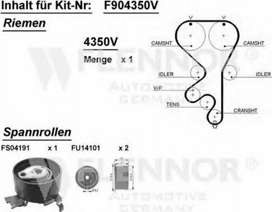 Flennor F904350V - Kit cinghie dentate autozon.pro