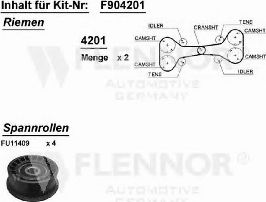 Flennor F904201 - Kit cinghie dentate autozon.pro