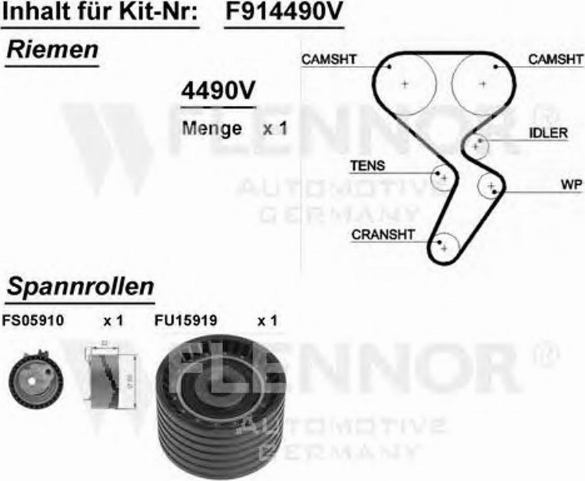 Flennor F914490V - Kit cinghie dentate autozon.pro