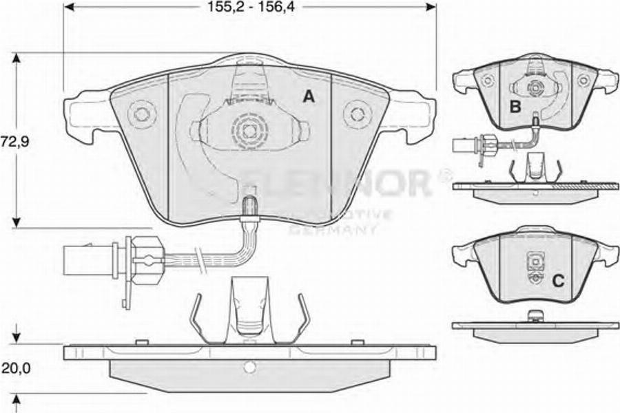 Flennor FB210587 - Kit pastiglie freno, Freno a disco autozon.pro