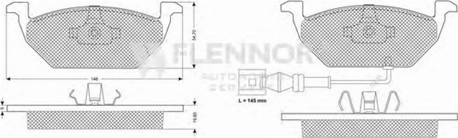 Flennor FB210538 - Kit pastiglie freno, Freno a disco autozon.pro