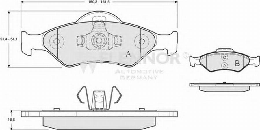 Flennor FB210537 - Kit pastiglie freno, Freno a disco autozon.pro