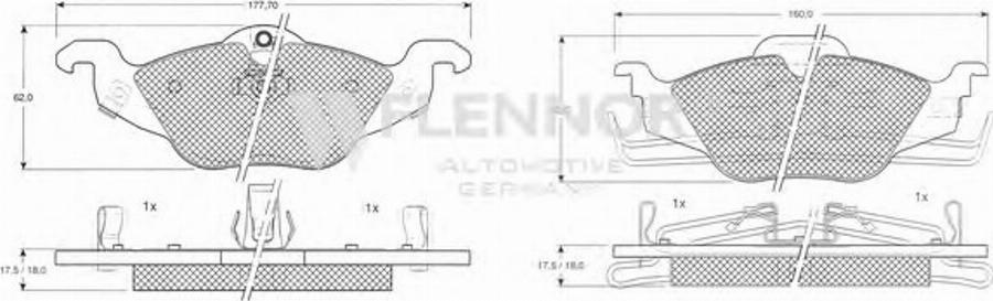 Flennor FB210197 - Kit pastiglie freno, Freno a disco autozon.pro