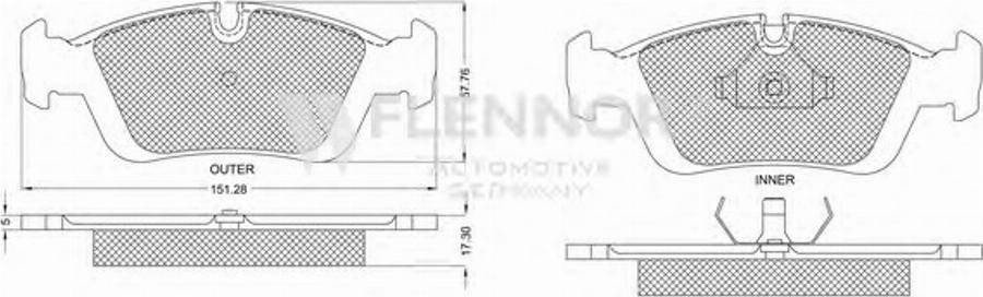 Flennor FB210154 - Kit pastiglie freno, Freno a disco autozon.pro