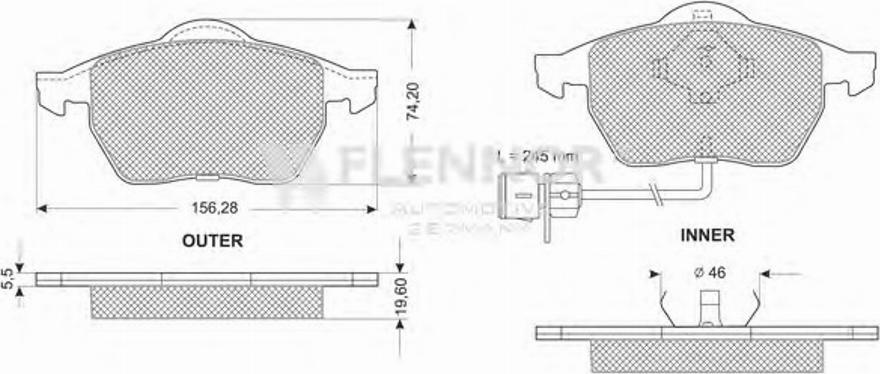 Flennor FB210183 - Kit pastiglie freno, Freno a disco autozon.pro