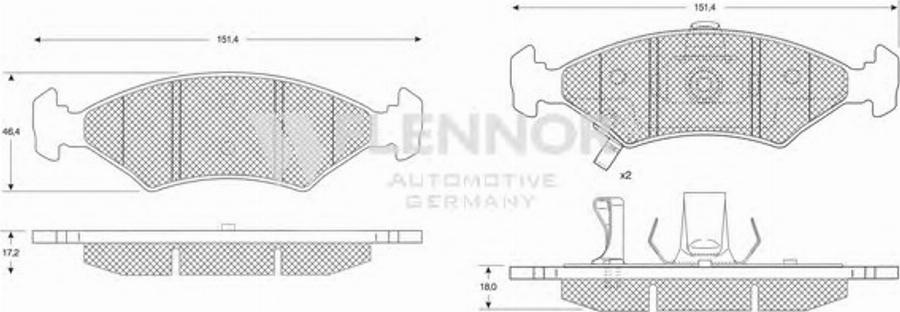 Flennor FB210370 - Kit pastiglie freno, Freno a disco autozon.pro