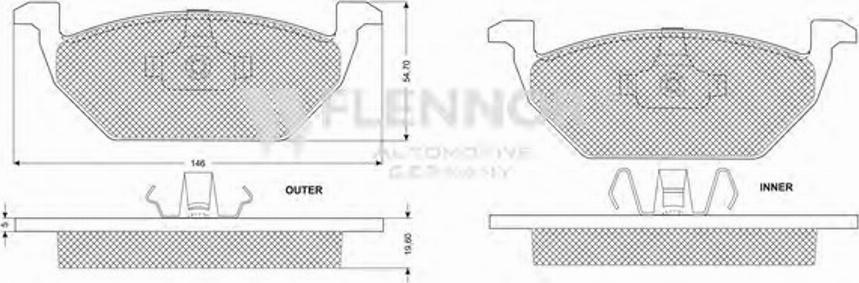 Flennor FB210225 - Kit pastiglie freno, Freno a disco autozon.pro