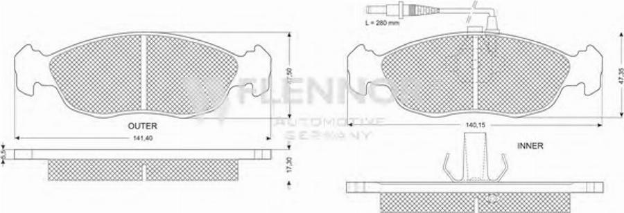 Flennor FB210279 - Kit pastiglie freno, Freno a disco autozon.pro