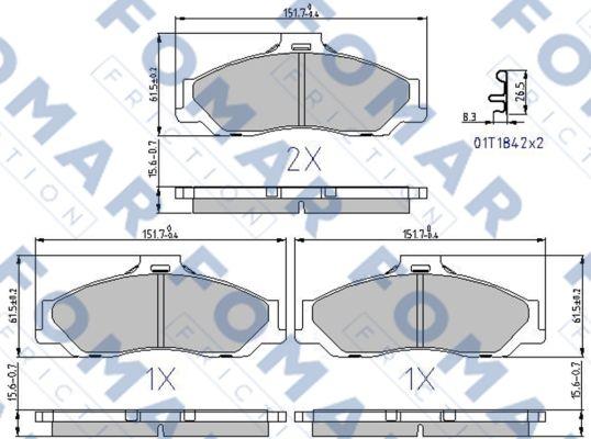 FOMAR Friction FO 994281 - Kit pastiglie freno, Freno a disco autozon.pro