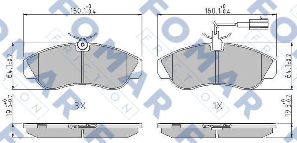 FOMAR Friction FO 909681 - Kit pastiglie freno, Freno a disco autozon.pro