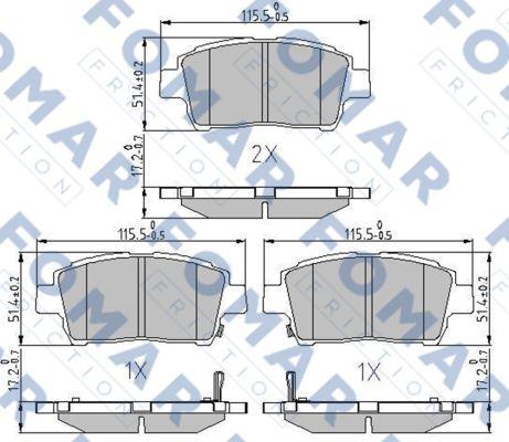 FOMAR Friction FO 909381 - Kit pastiglie freno, Freno a disco autozon.pro