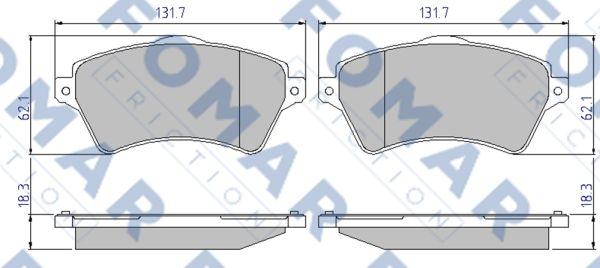 FOMAR Friction FO 905881 - Kit pastiglie freno, Freno a disco autozon.pro