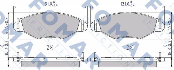 FOMAR Friction FO 906881 - Kit pastiglie freno, Freno a disco autozon.pro