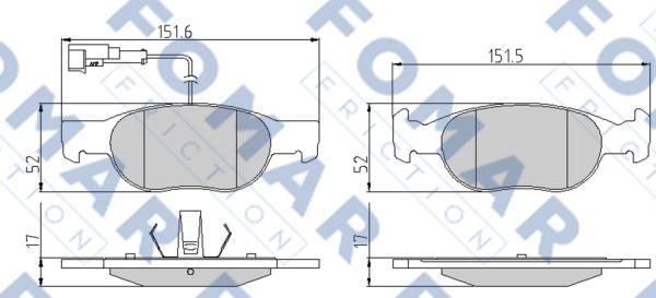 FOMAR Friction FO 901581 - Kit pastiglie freno, Freno a disco autozon.pro