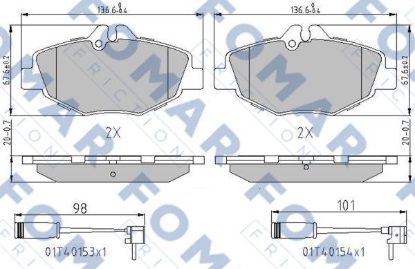 FOMAR Friction FO 911081 - Kit pastiglie freno, Freno a disco autozon.pro