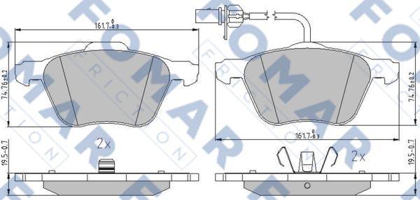 FOMAR Friction FO 911381 - Kit pastiglie freno, Freno a disco autozon.pro