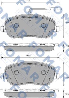 FOMAR Friction FO 912881 - Kit pastiglie freno, Freno a disco autozon.pro