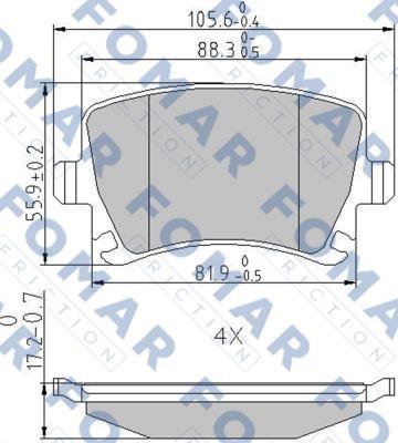 FOMAR Friction FO 912381 - Kit pastiglie freno, Freno a disco autozon.pro